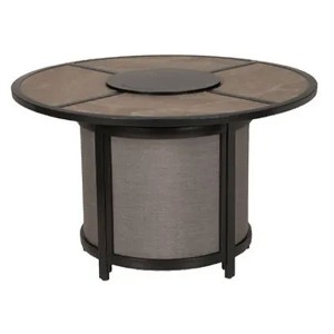 Four Seasons Courtyard 54" Steel 40K BTU Edison Park Smokeless Propane Gas Fire Pit Round Table Outdoor Backyard Fireplace for Patios and Decks, Brown - 1 of 4