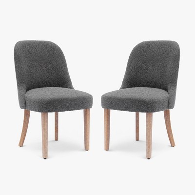 WestinTrends Mid-Century Modern Upholstered Boucle Dining Chair (Set of 2)