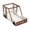 Whisen Wooden Full Size House Bed and Original Wood Colored Frame with Drawer, Desk and Bookshelf - 4 of 4