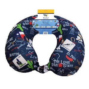 WOLF State Souvenir Printed Spandex Memory Foam Travel Neck Pillow - 1 of 3