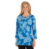 Collections Etc Paisley Print Lattice V-Neck 3/4 Length Sleeve Knit Top - 4 of 4