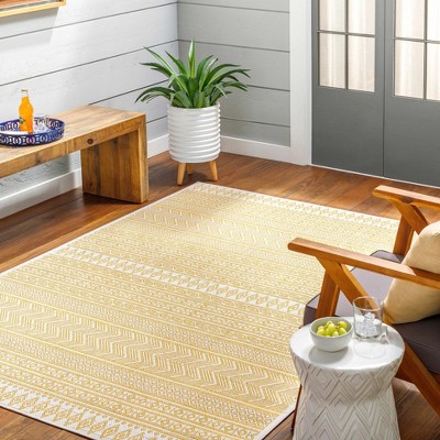 Hauteloom Madras Yellow All Over Performance Rug
