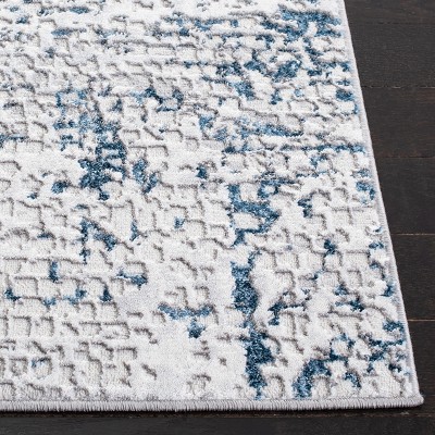Amelia Grey and Blue Synthetic Easy Care Area Rug