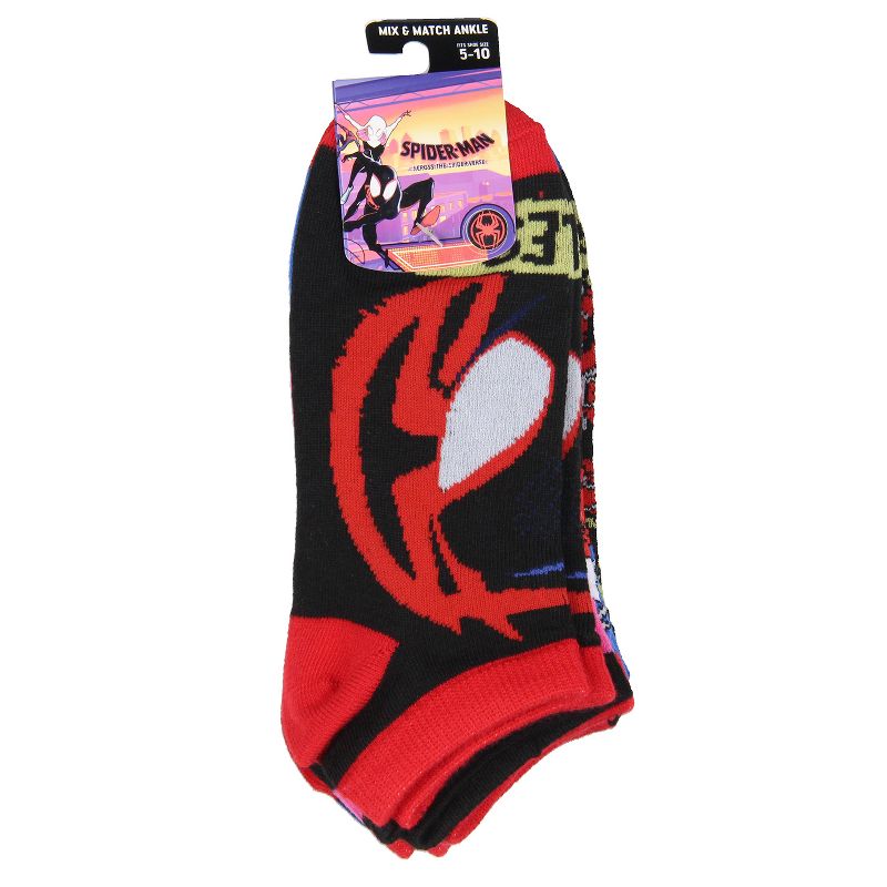 Spider-Man Across The Spiderverse Miles Morales Adult Mix And Match Ankle Socks Multicoloured, 4 of 5