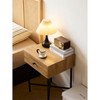 Nordlys 1-Drawer Metal and Solid Wood Nightstand Classic Style Bedroom - 3 of 4