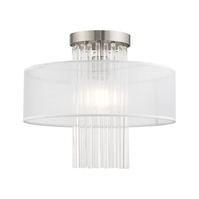 Livex Lighting Alexis 1 - Light Flush Mount in  Brushed Nickel