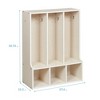 ECR4Kids Streamline 3-Section Toddler Coat Locker with Bench - 2 of 4
