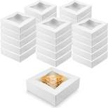 O'Creme White Bakery Boxes with Window 25 Pack, Display Pies, Pastries, Pie Pastry Container Carrier (25, 9" x 9" x 2.5"H)
