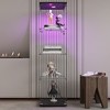 VYNXARIA Glass Display Cabinet with 4 Shelves & Door - Floor Standing Curio Bookshelf, Black - 3 of 4