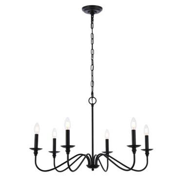 Elegant Lighting Rohan 30 inch chandelier in matte black
