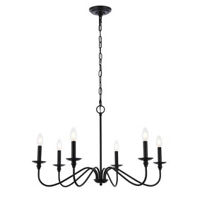 Elegant Lighting Rohan 30 inch chandelier in matte black - 1 of 4