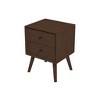 NicBex 17.7 inch Nightstand with 2 Drawers,Modern Side Table with Storage Space and Wood Legs,Bedside Table for Bedroom,Living Room,Brown - 4 of 4