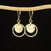 HTUTWOO Disc Leverback Earrings, Hypoallergenic Hammered Circle Drop Dangle Earrings for Women Jewelry Gifts - 3 of 4
