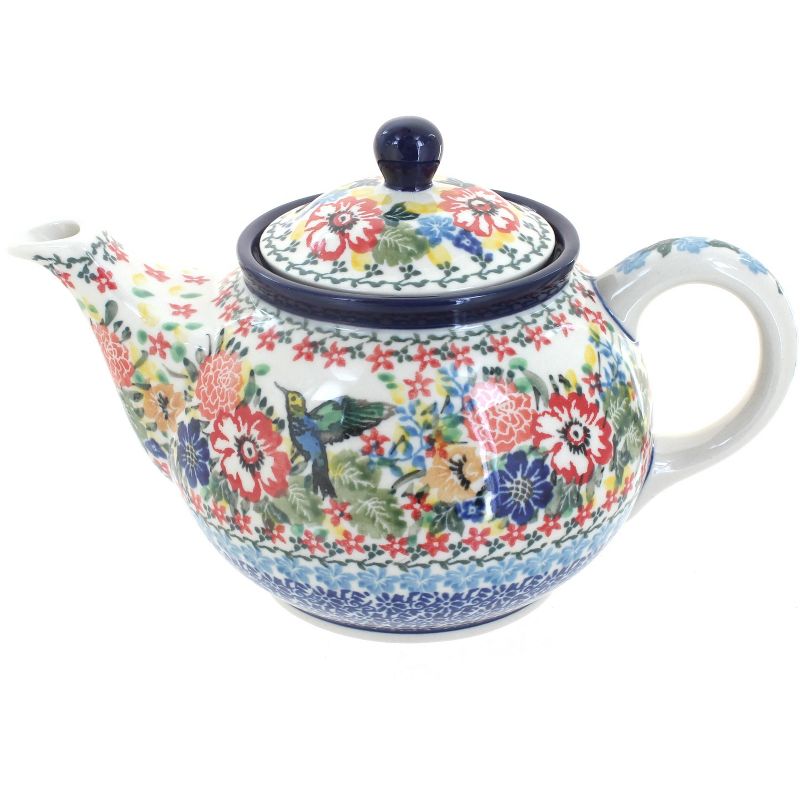Blue Rose Polish Pottery 264 Ceramika Artystyczna Small Teapot, 1 of 2