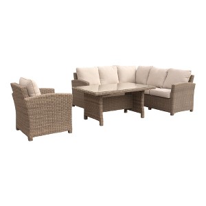 Courtyard Casual Capri 5 pc Sectional with Chow Dining and Club Chair - 1 of 4