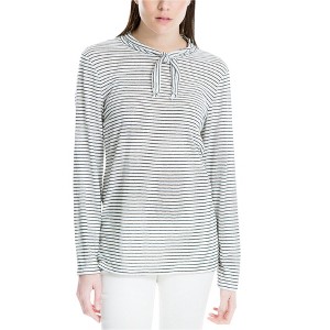 Max Studio London Womens Striped Tie Neck Pullover Blouse - 1 of 1
