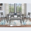 CAVINAS 58.5" Dining Table Set for 6 Rectangular Wood Dining Table with 4 Upholstered Chairs and a Bench, Gray - 2 of 4