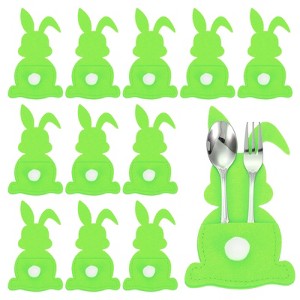 Unique Bargains Easter Bunny Knife Forks Decorative Flatware Storage Holders 5.9" x 3.2" 36 Pcs - 1 of 4