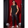 Lars Amadeus Men's Sleeveless Round Neck Metallic Party Glitter Tank Top - 2 of 4