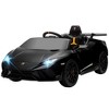 Qaba 12V Lamborghini Huracan Licensed Kids Electric Car with Parent Remote Control, Spring Suspension, Transport Wheel, Soft Start, LED Lights, Black - 4 of 4