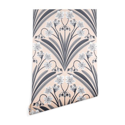 Sewzinski Spring Beauty Flowers in Gray Wallpaper