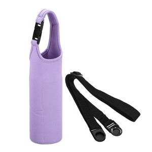 Unique Bargains Neoprene Insulated Removable Shoulder Straps Water Bottle Sling Bag 2.64"x7.28" - 1 of 4