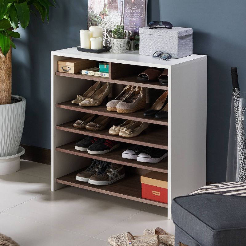 Farrar Contemporary Shoe Cabinet Chestnut Brown/White - HOMES: Inside + Out, 3 of 10