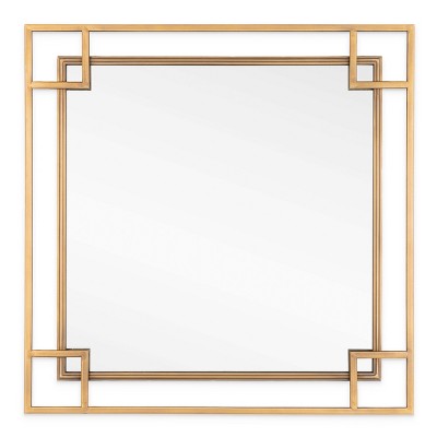 HomeRoots 22" Gold Metal Square Accent Mirror