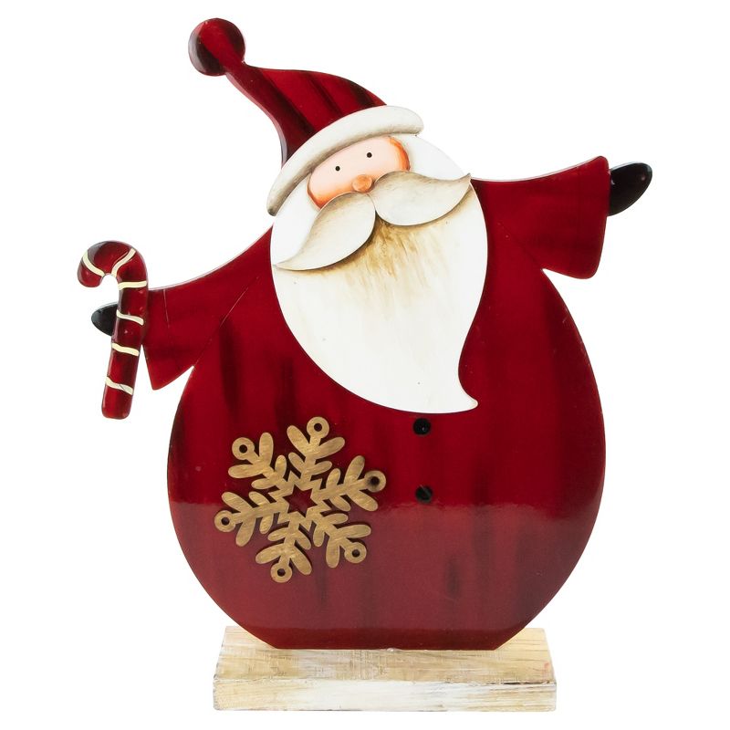 Northlight 12" Santa with Candy Cane Wooden Christmas Decoration, 1 of 7