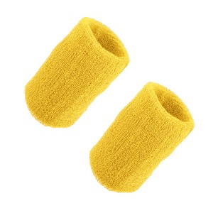 Unique Bargains Wrist Sweat bands Wristbands for Sport Wrist Wraps Absorbing Cotton Terry Cloth 3.15"x3.94" 1 Pair - 1 of 4