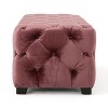 CAVINAS On Trend Ottoman Bench with Button Tufted Design,Luxury Velvet Upholstered End-of-Bed Bench with Wooden Legs,Versatile Entryway Bench - 4 of 4