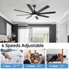 Large Industrial Smart Ceiling Fans with Lights and Remote & APP Control 8 ABS Blades 6-Speed Powerful DC Motor Reversible For Home/Commercial/Outdoor - 4 of 4