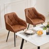 Hyleory Vintage Leather Dining Chairs Set of 2, Swivel Counter Stools for Kitchen Island, 360° Rotating Bar Height Chairs with Padded Seat - 4 of 4