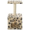 vidaXL Cat Tree Beige with black paw prints - 4 of 4