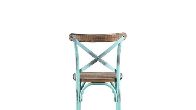 18&#34; Zaire Bar Chair Antique Turquoise/Antique Oak - Acme Furniture, 2 of 7, play video