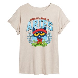Women's - Pete the Cat - Aries -Kids Women's Oversized Graphic T-Shirt Oversized Graphic T-Shirt - 1 of 4