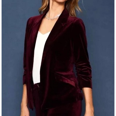 Women's Velvet Ruched Blazer - SKIES ARE BLUE