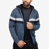 X RAY Full Zip Hooded Sweater With Stripes & Faux Shearling Lining - 3 of 4