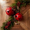 Red Metal Sleigh Bell with Jute Hanger (Set of 2) - 2 of 3