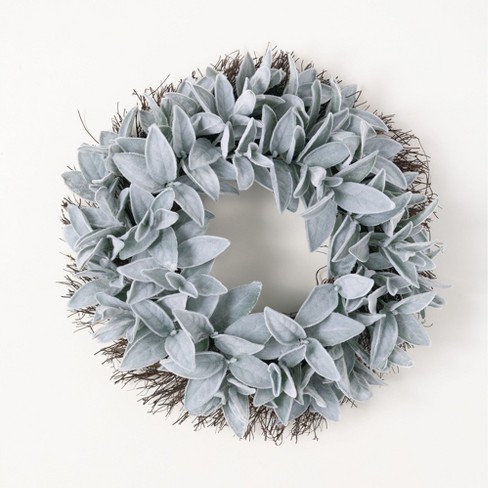 Sullivans Artificial Lambs Ear Wreath 24"H Green : Target