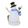 Roman 7.25 In Snowman Wearing Blue Scarf Stick Arms Snowman Figurines - 2 of 3