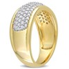 EVERLY JEWELRY | Yellow Plated Sterling Silver 3/4 ct DEW Created White Moissanite Semi-Eternity Ring - 2 of 4