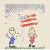 Americana Child Drawing Men's Crew Neck Short Sleeve Tee - 2 of 2