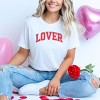 Lover Varsity Arched Distressed - Women's Short Sleeve Graphic T-Shirt - 3 of 4