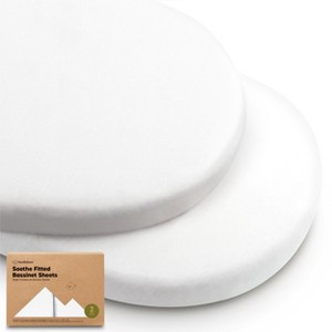 KeaBabies Organic Bassinet Sheet for Baby Girls, Boys, 2-Pack Soothe Bassinet Fitted Sheets, Bedside Bassinet Mattress Sheet - 1 of 4