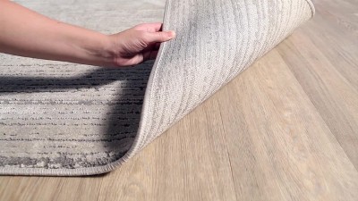 Emma Modern Gray Striped Wool-Blend 7'10" x 10'2" Area Rug