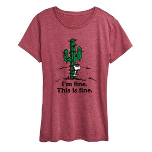 Women's - Peanuts - Im Fine Spike Short Sleeve Graphic T-Shirt - 1 of 4