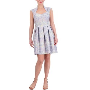 Vince Camuto Womens Floral-Jacquard Pleated Cocktail Dress - 1 of 1