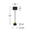 Possini Euro Design Burbank Mid Century Modern Art Deco 70" Tall Floor Lamp with Dimmer Round Riser Black Brass Drum Shade for Living Room - image 4 of 4