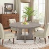 Lirago 47" Round Solid Wood Dining Table Farmhouse Style Kitchen Table 4 Person Dinner Table Rustic Country Dining Furniture Gray - 2 of 4